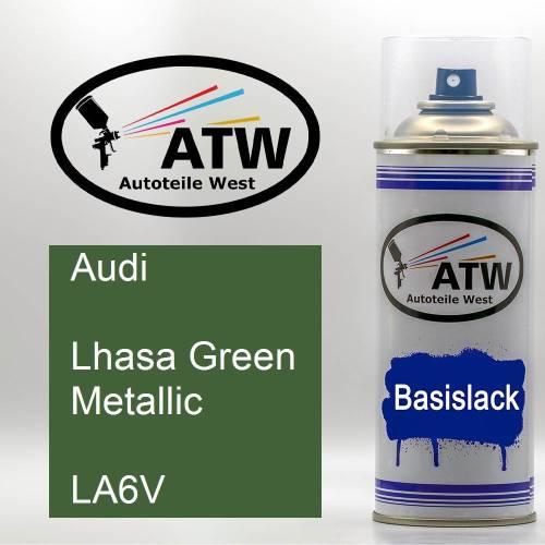 Audi, Lhasa Green Metallic, LA6V: 400ml Sprühdose, von ATW Autoteile West.